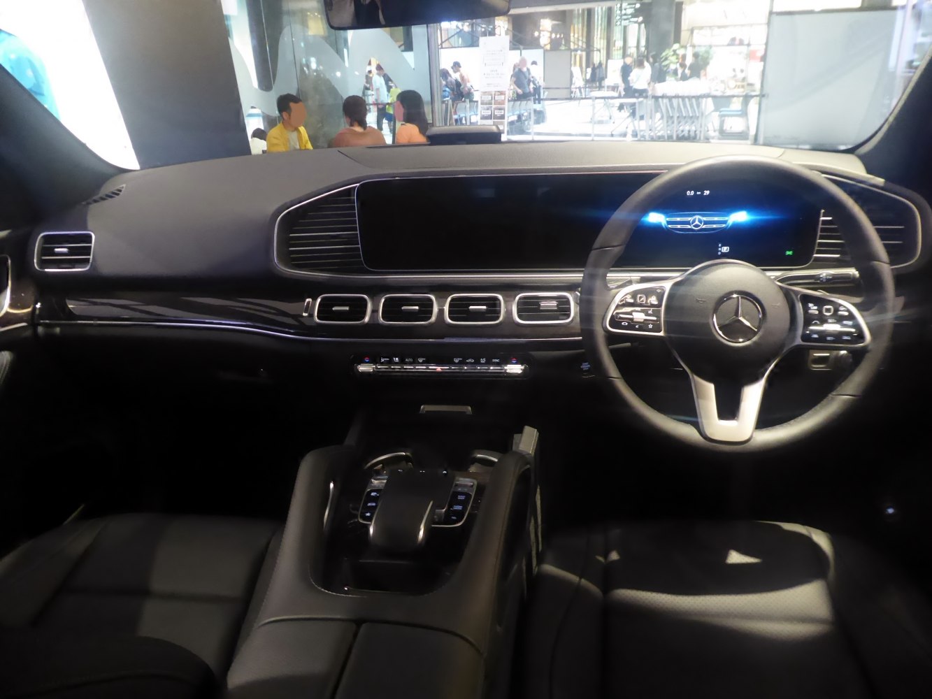 Luxury dashboard with digital displays and multifunction steering wheel