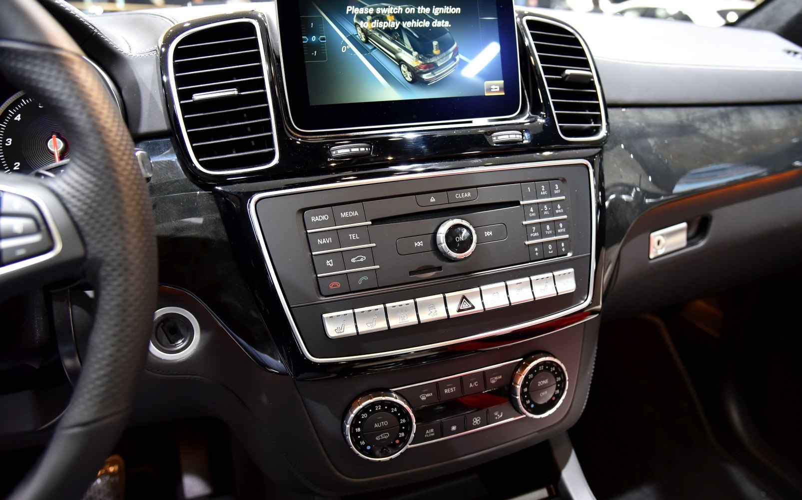 Dashboard with infotainment and climate controls