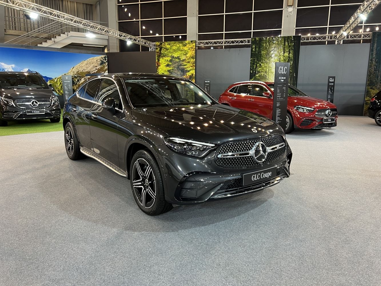 Sporty SUV coupe front and side profile with distinct grille and alloy wheels