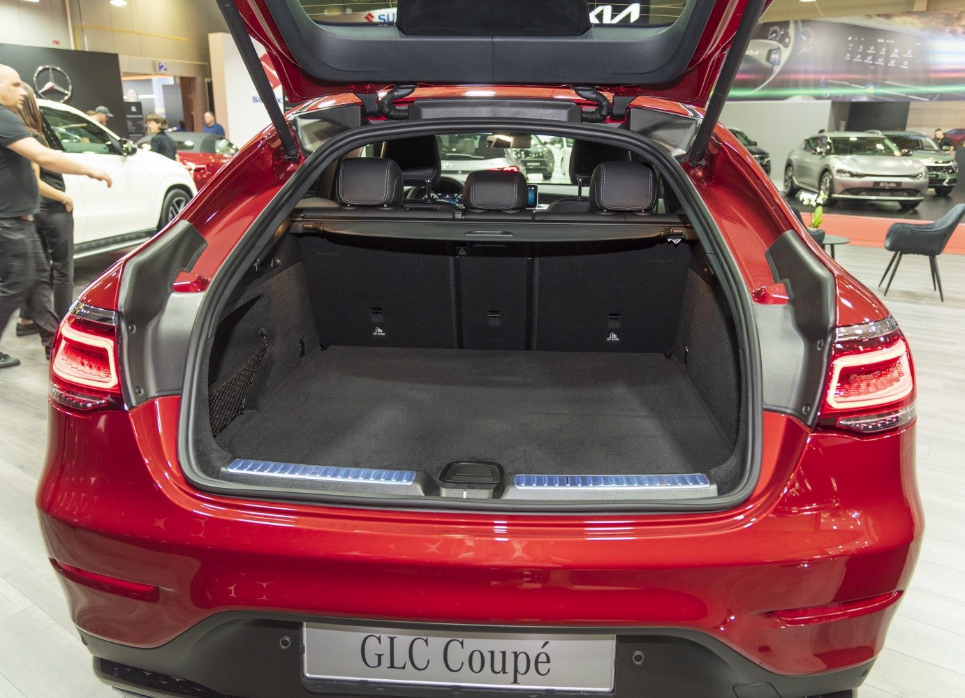 Open trunk with spacious cargo area and rear seats