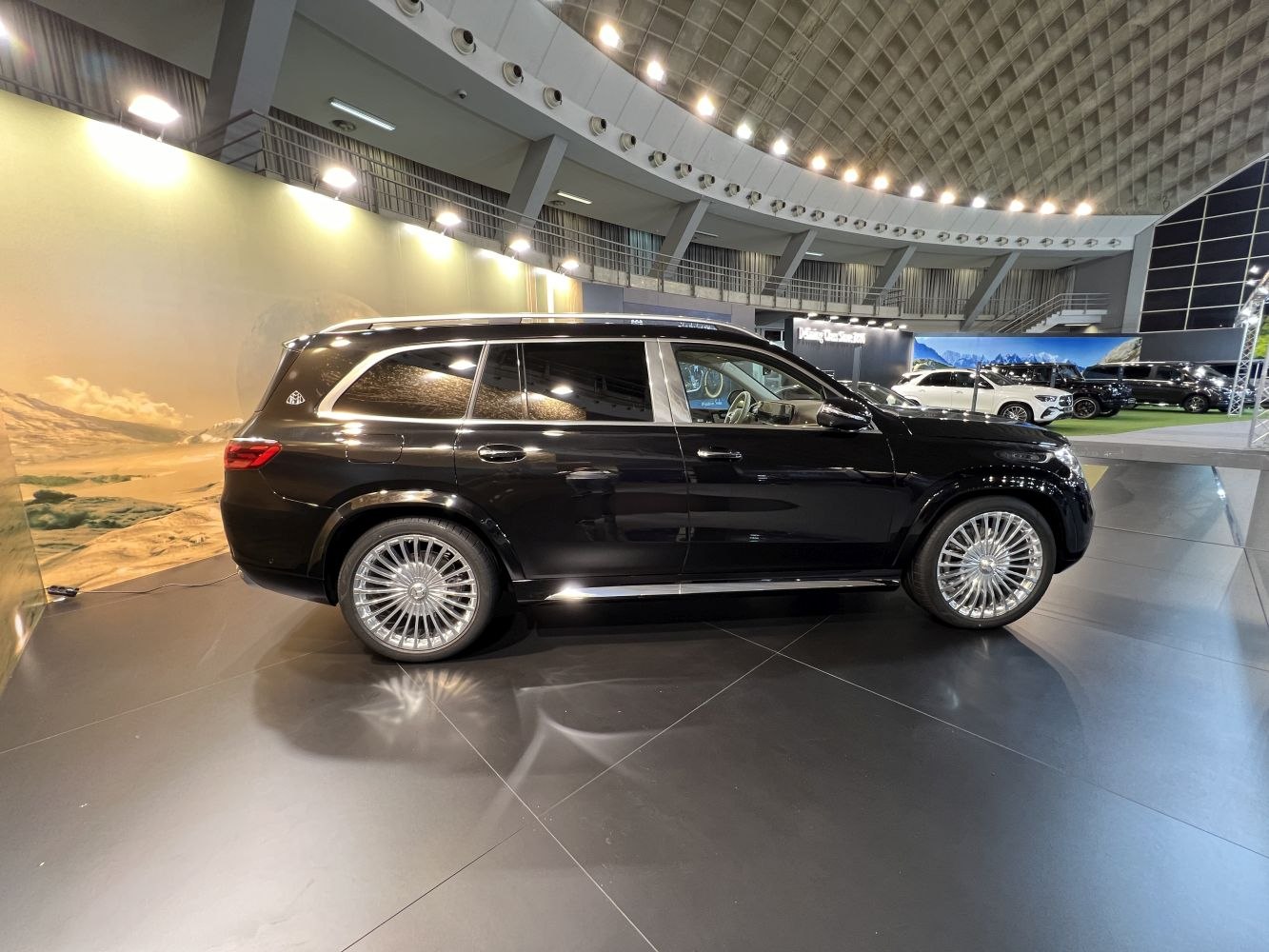 Luxury SUV side profile with distinctive alloy wheels