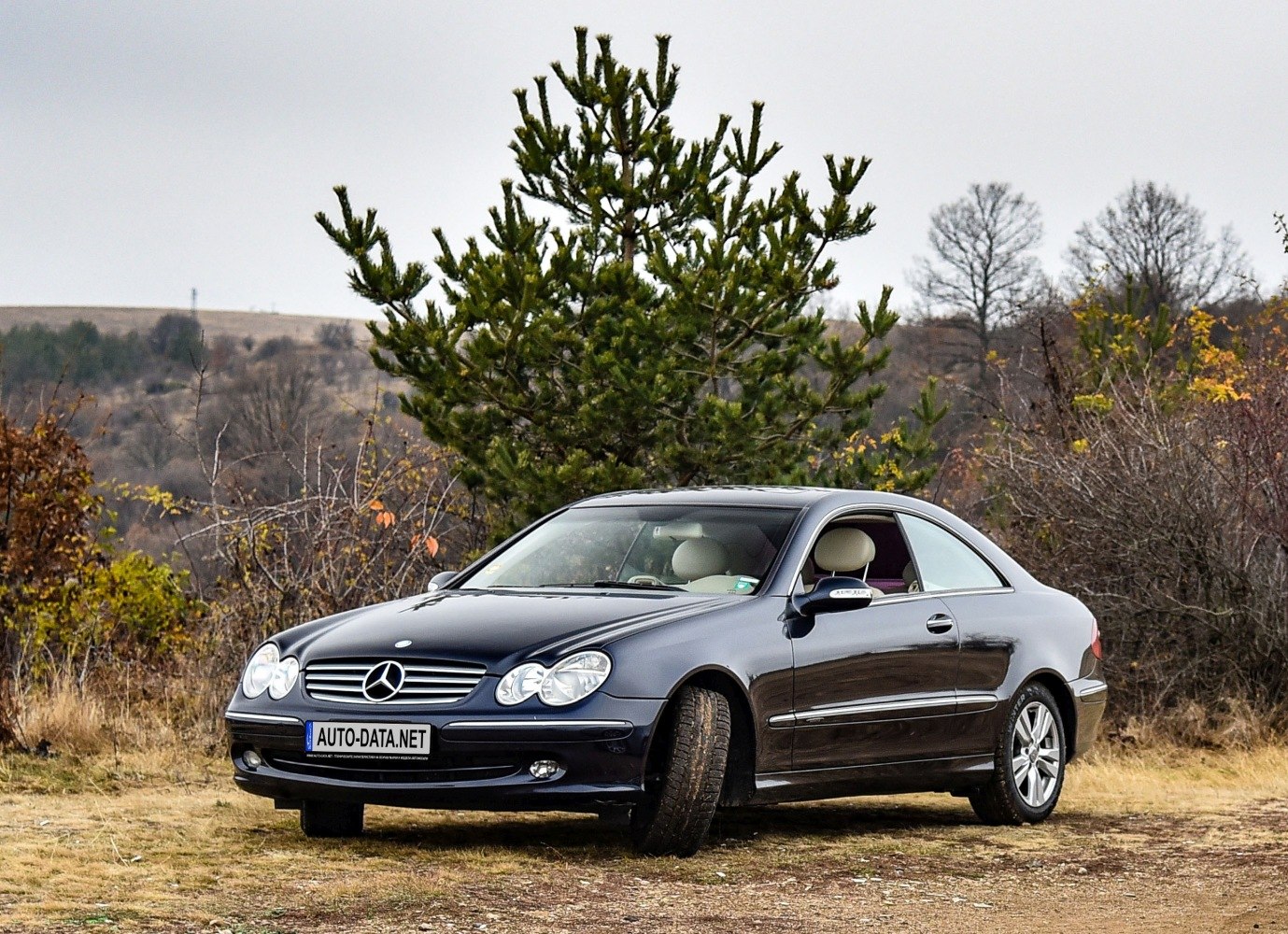 Front and side view of a coupe with distinctive grille and headlight design