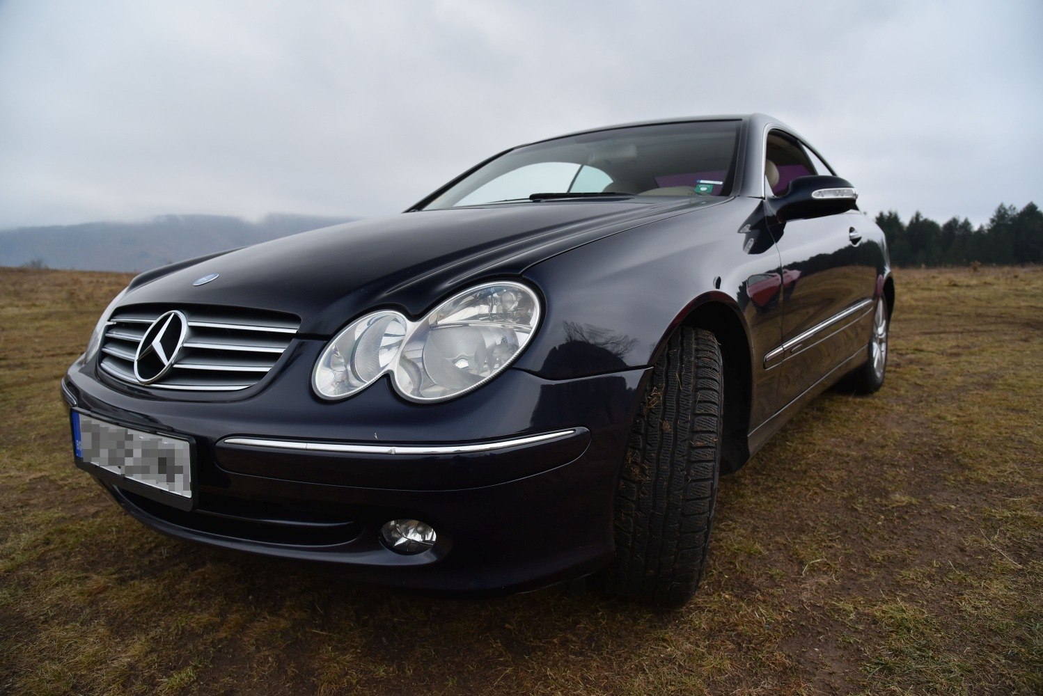 Front view with dual oval headlights and chrome grille