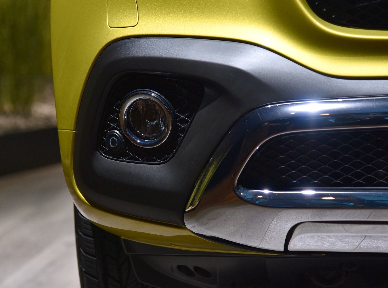Close-up of front fog light and grille