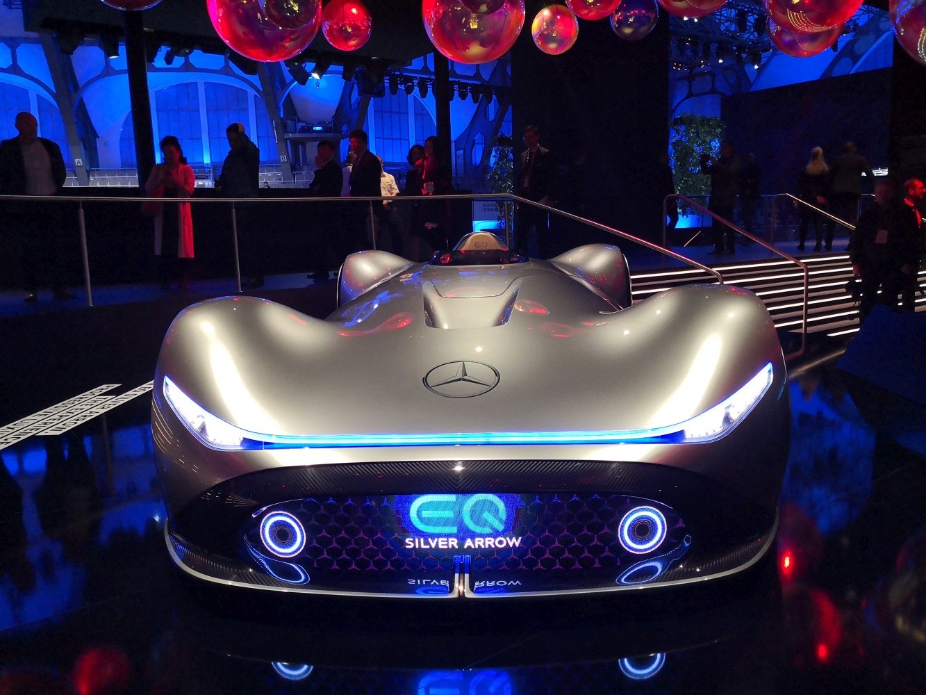 Sleek futuristic front with illuminated EQ badge and LED headlights