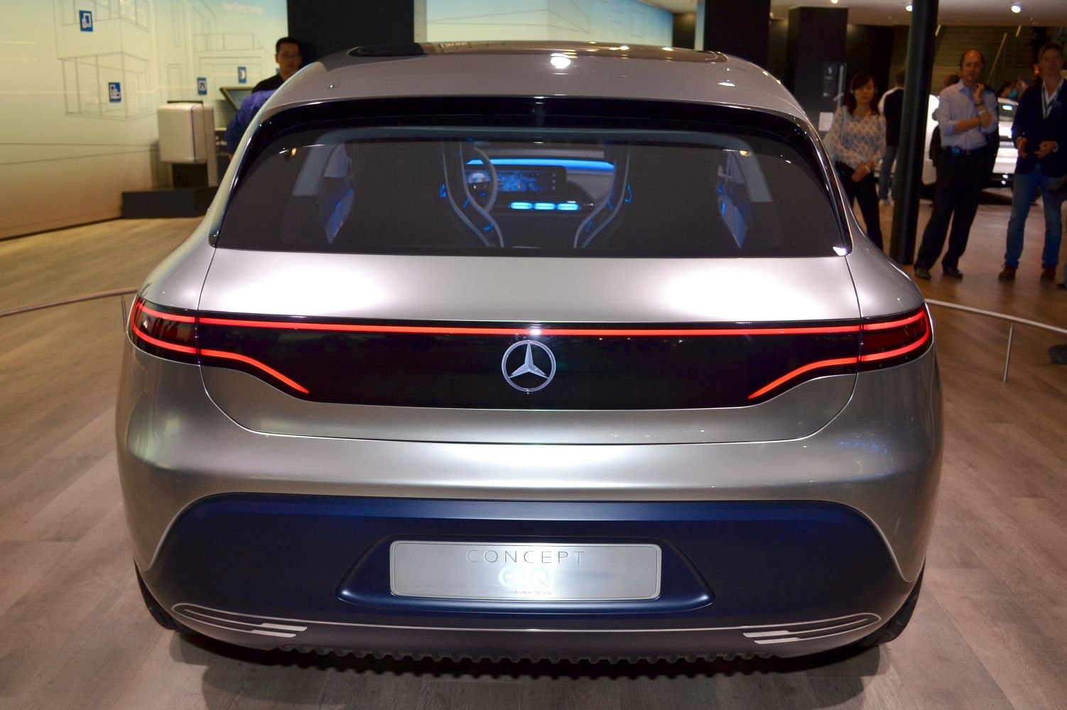 Sleek rear with continuous LED tail lights and modern hatchback design