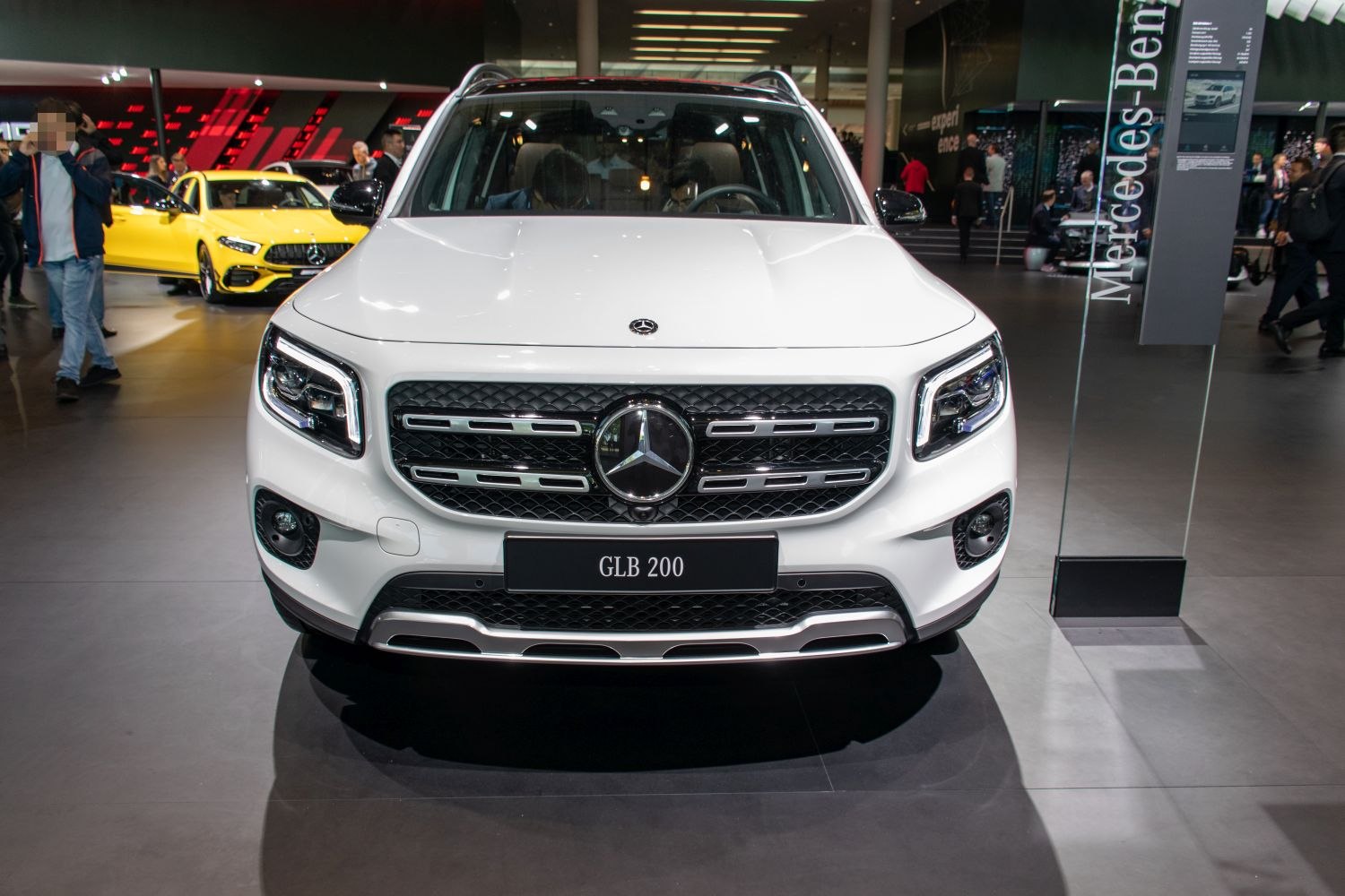 Front grille and LED headlights of a modern luxury SUV