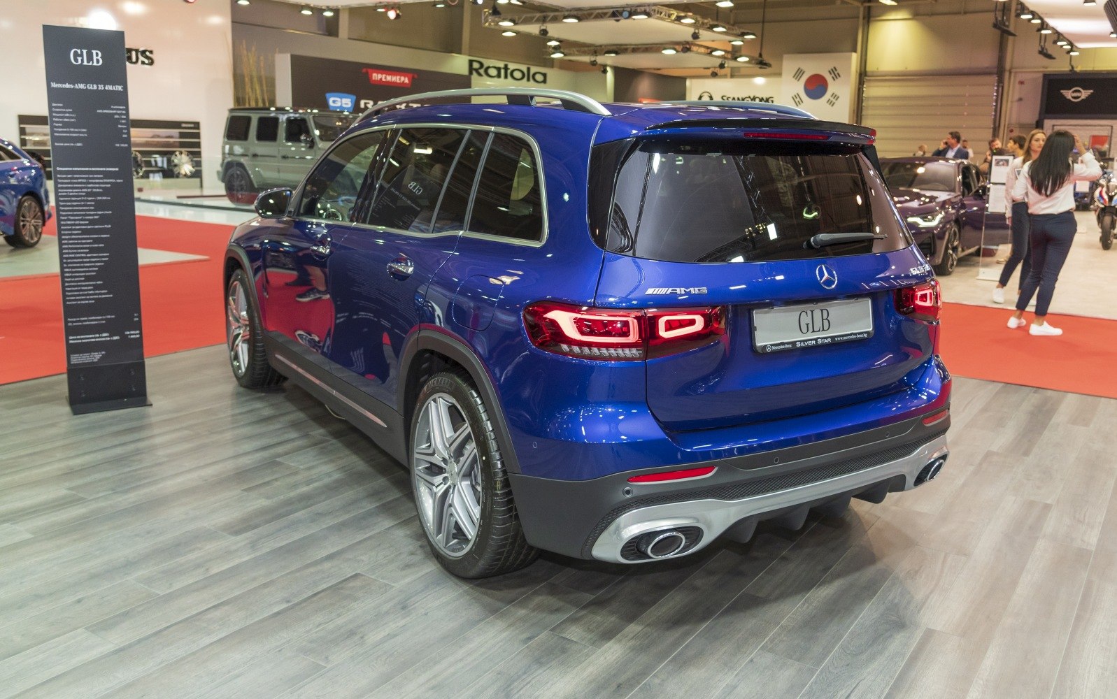 Rear view with LED taillights and dual oval exhausts.