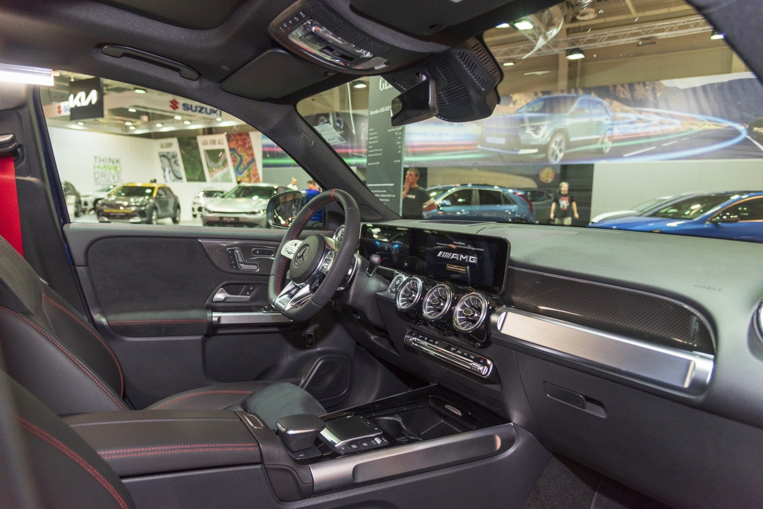 Luxury dashboard with AMG display and multifunction steering wheel
