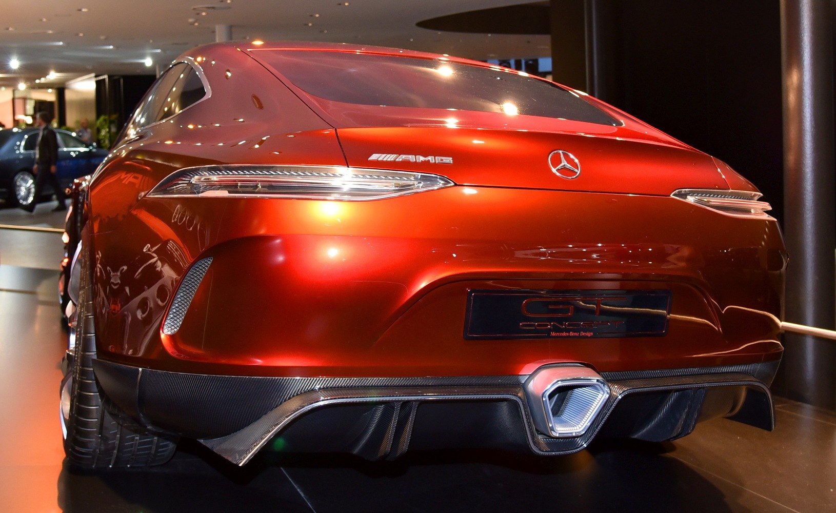 Sleek rear design with narrow LED tail lights and distinctive diffuser