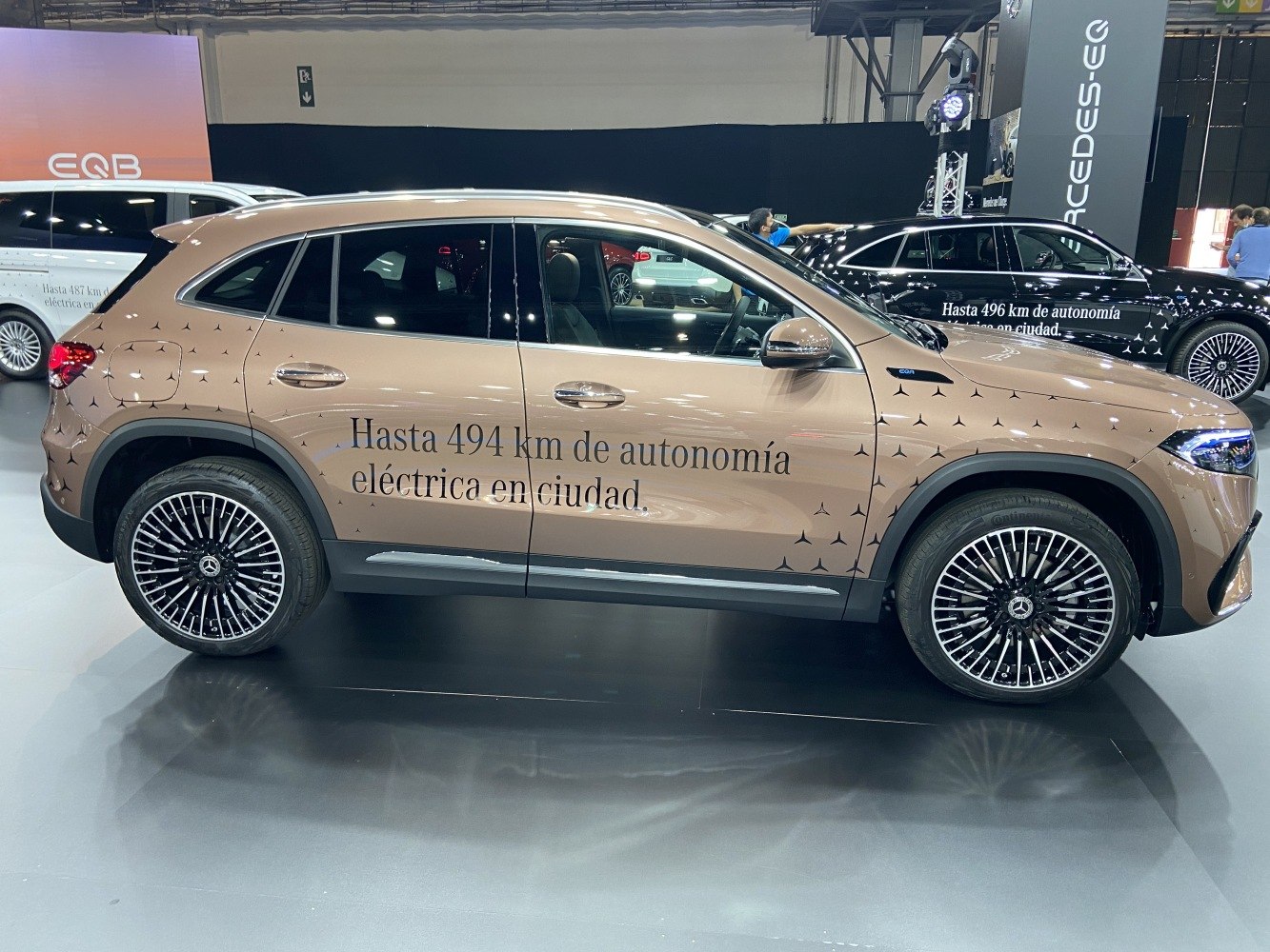 Electric SUV with aerodynamic body and intricate alloy wheels