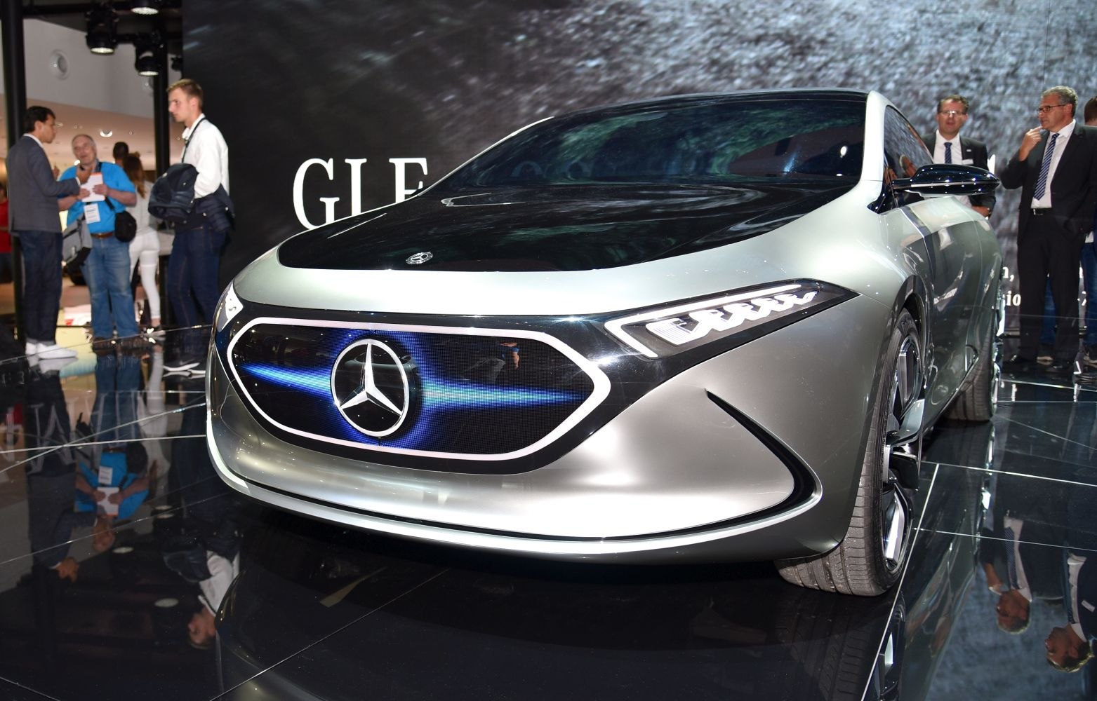 Futuristic front fascia with illuminated grille and sleek headlights