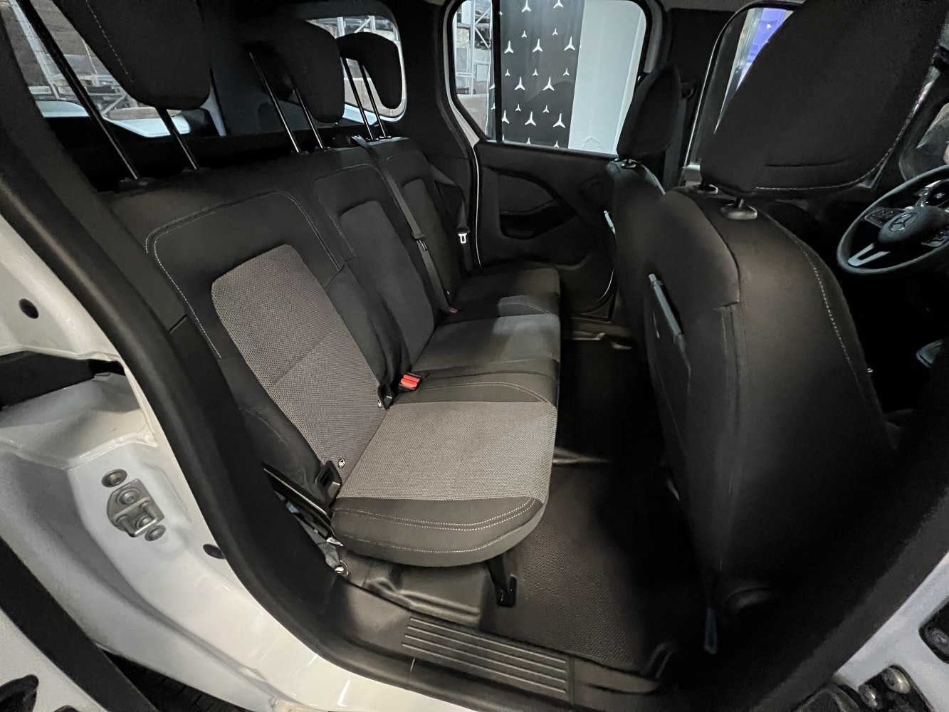 Rear seat interior with modern upholstery and spacious seating
