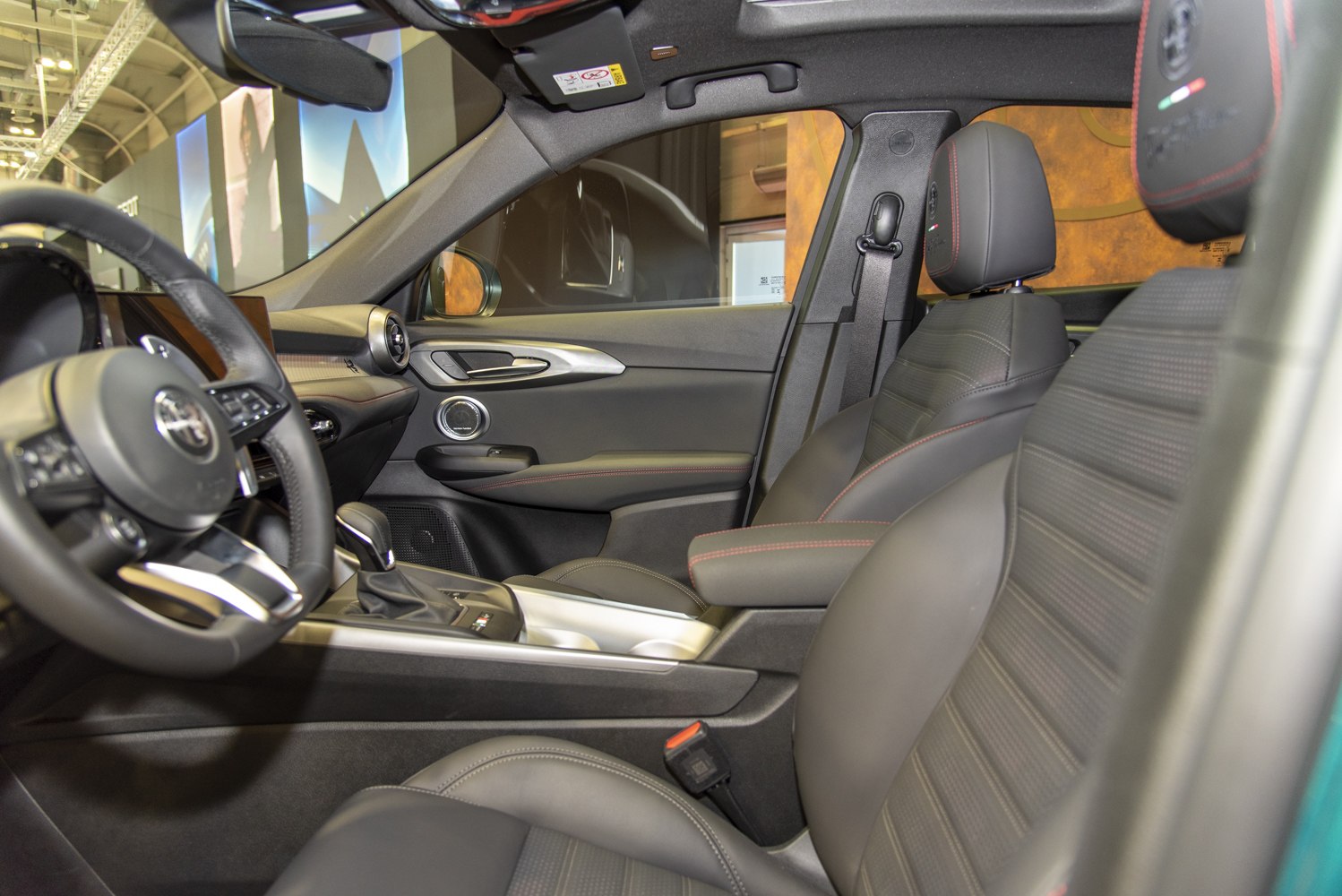Premium leather seats and ergonomic dashboard with detailed stitching