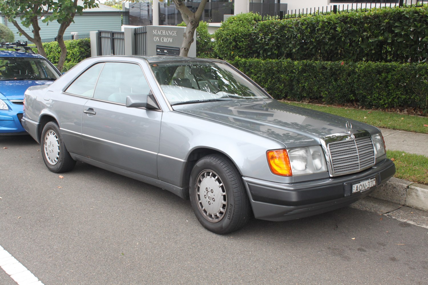 1980s coupe with front grille and alloy wheels