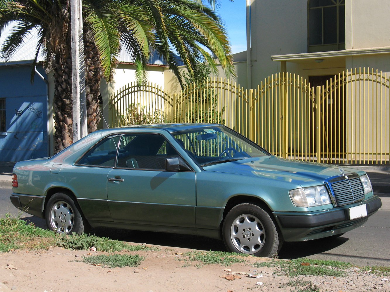 Vintage classic coupe with iconic front grille and alloy wheels