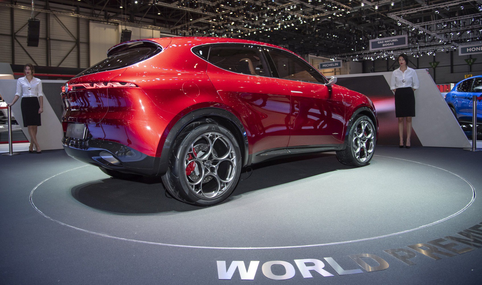 Rear and side view of a modern SUV with unique alloy wheels