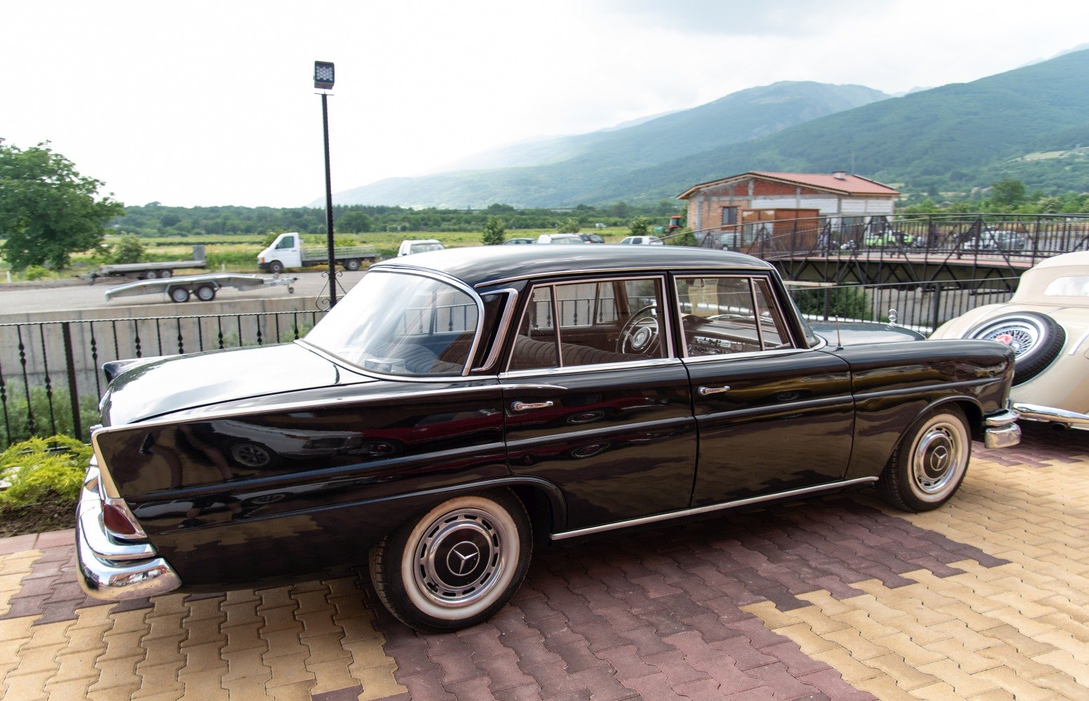 Classic side profile and design details of 1959 vintage luxury sedan