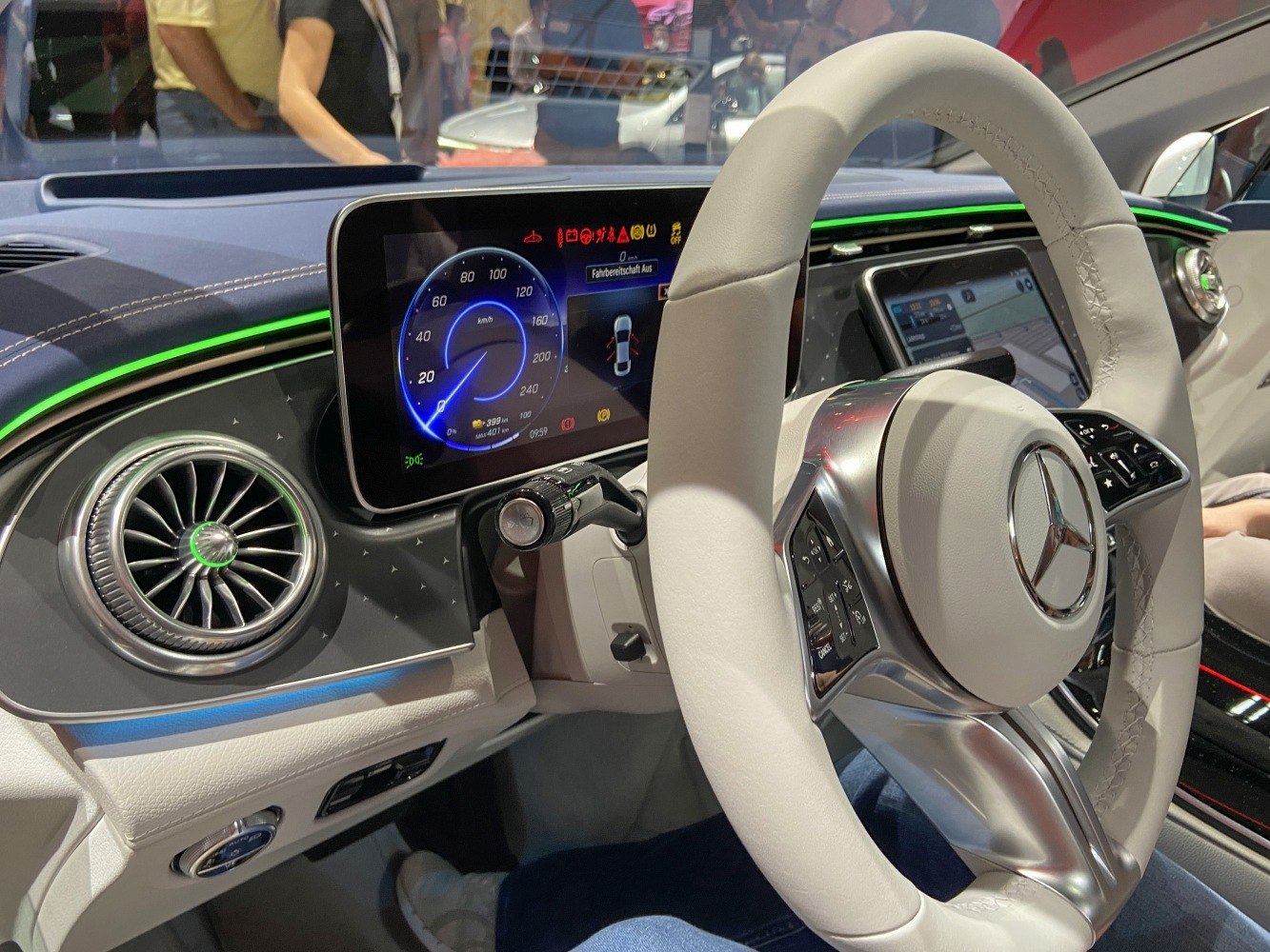 Digital dashboard and steering wheel with ambient lighting