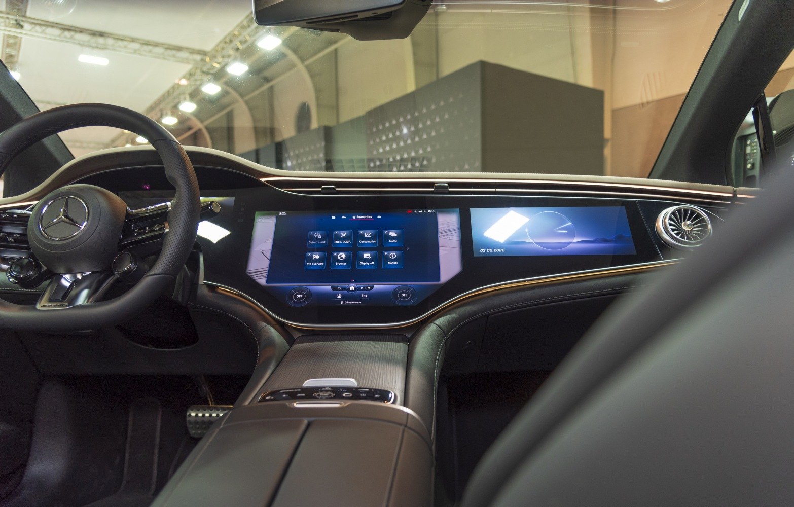 Dual digital dashboard screens and luxury interior trim