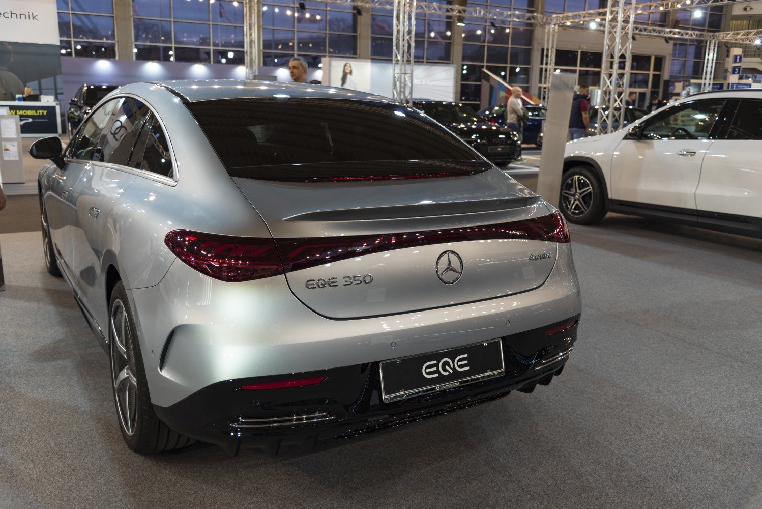 Rear view with continuous LED taillight and subtle rear spoiler