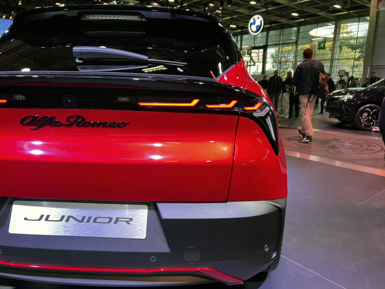 Modern LED tail light and rear design close-up