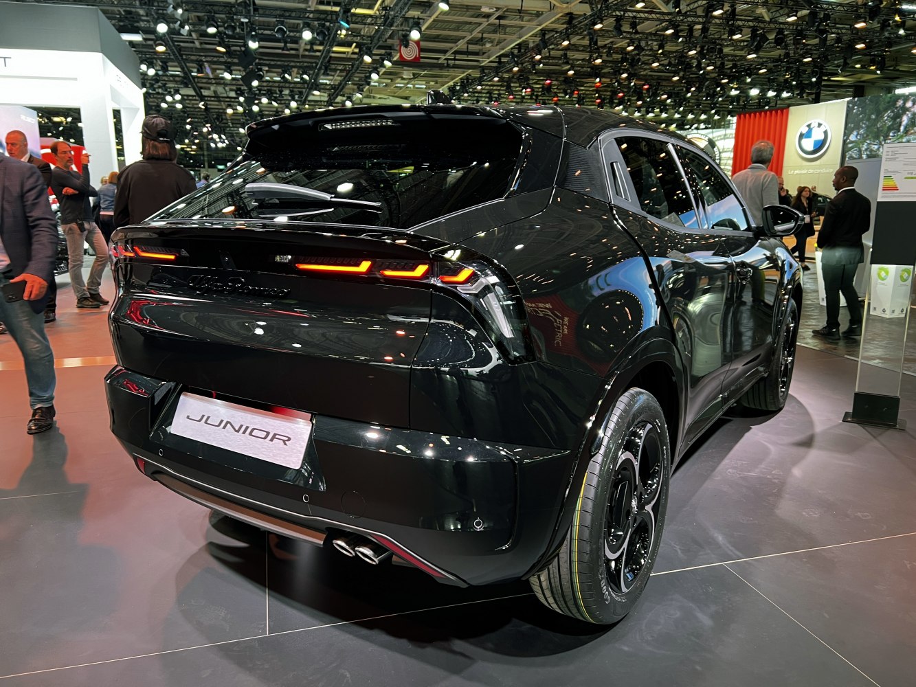 Sleek rear with LED taillights and sporty spoiler