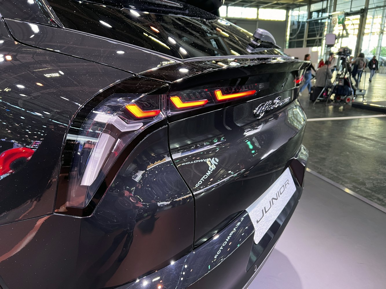 Close-up of LED tail lights and rear design