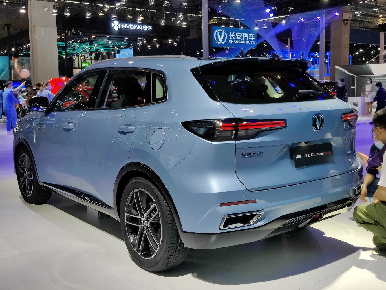 Rear view of SUV with LED tail lights and alloy wheels