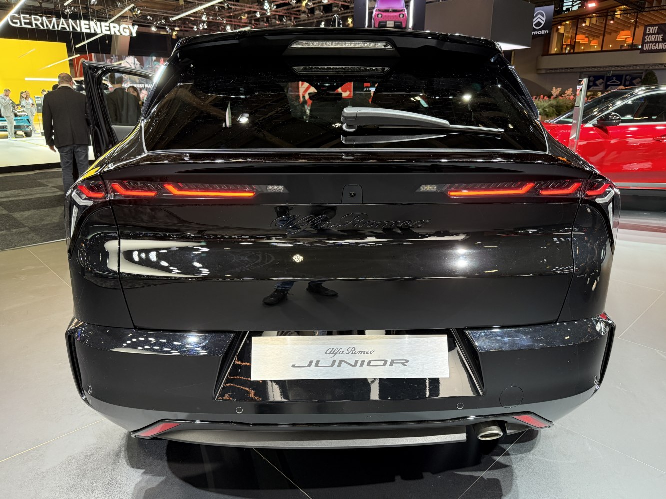 Rear view with modern LED tail lights and badge