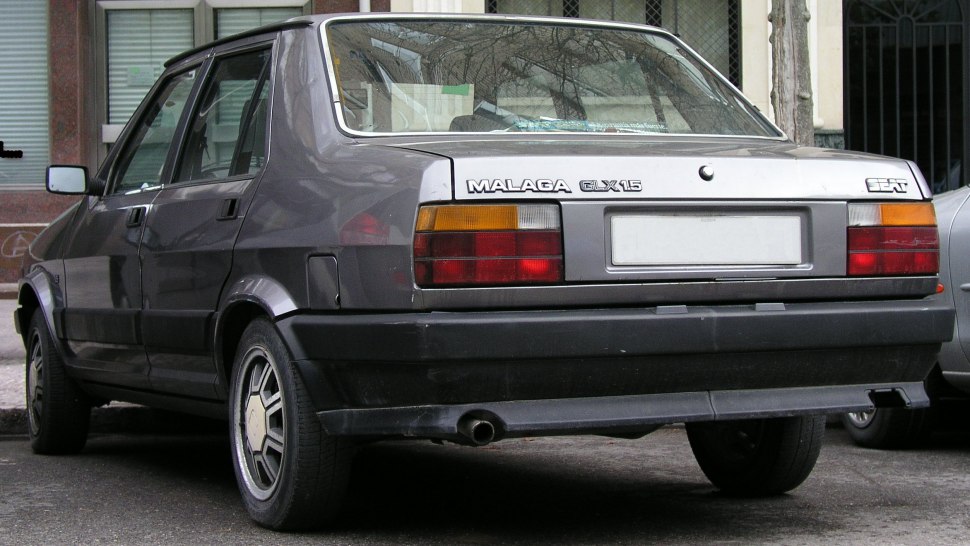 1980s hatchback rear with distinctive taillights and badge details