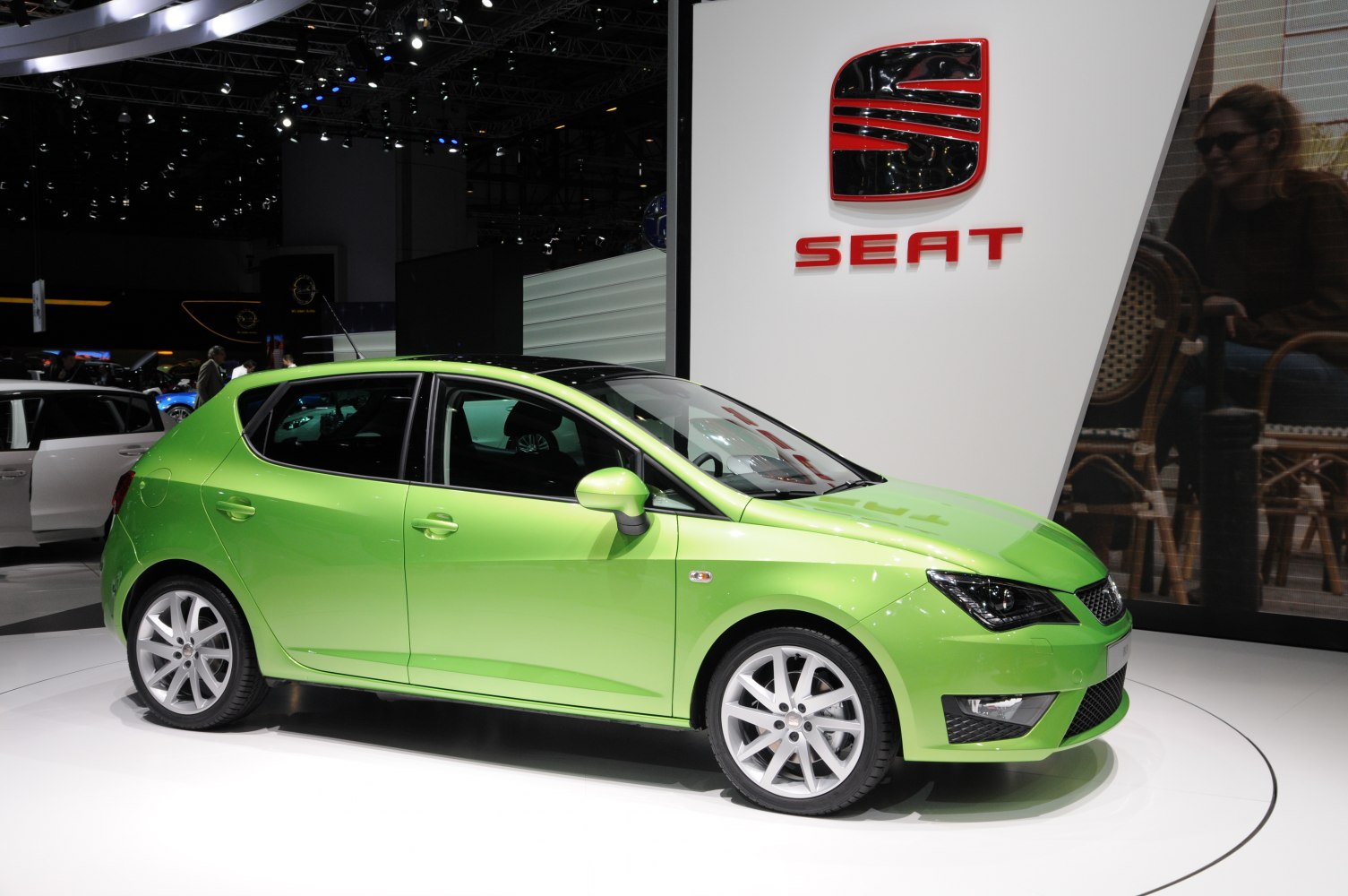 Green hatchback with LED headlights and alloy wheels