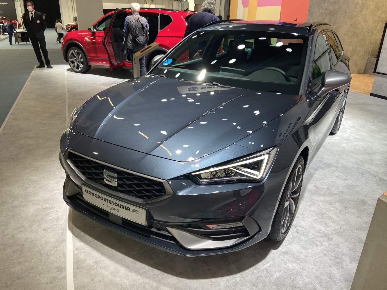 Front view with LED headlights and sporty grille