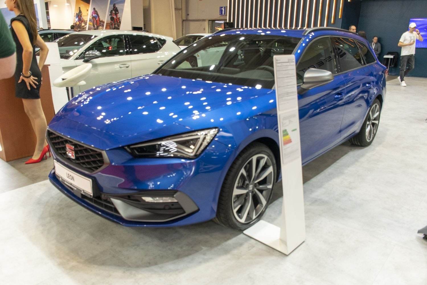 Blue hatchback with LED headlights and stylish alloy wheels