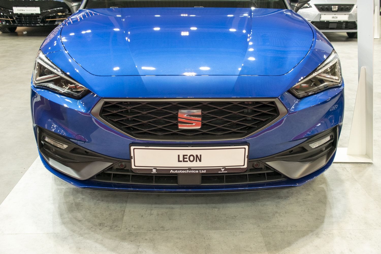 Front fascia with sharp LED headlights and sporty grille