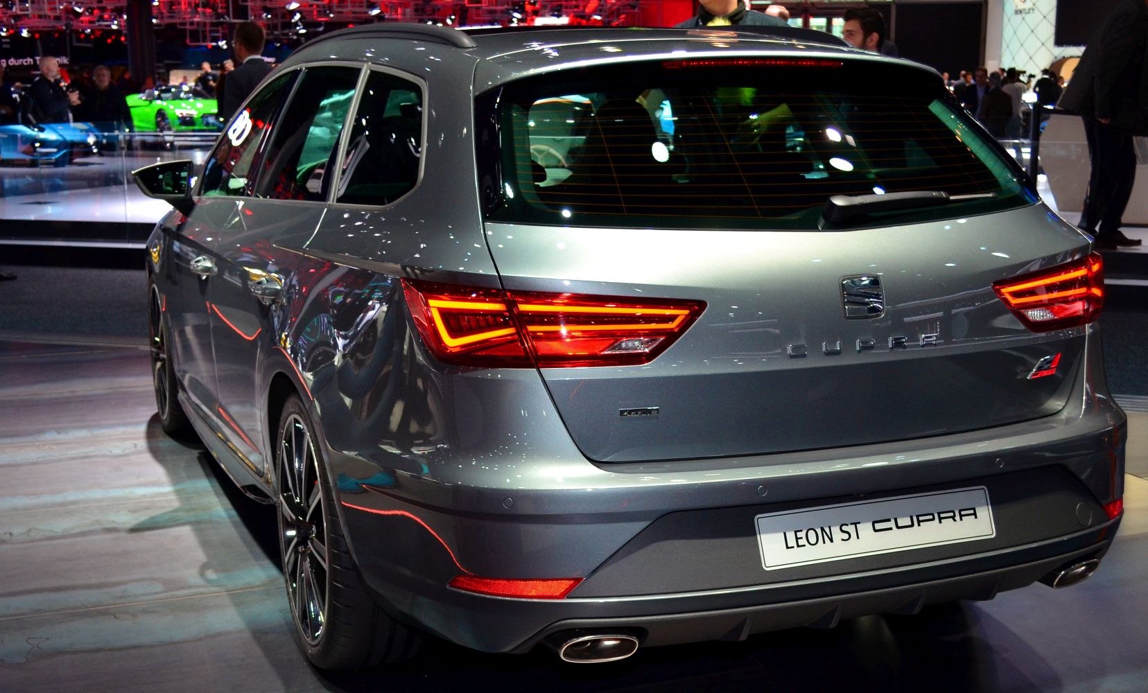 Rear design and sporty taillights of a modern station wagon