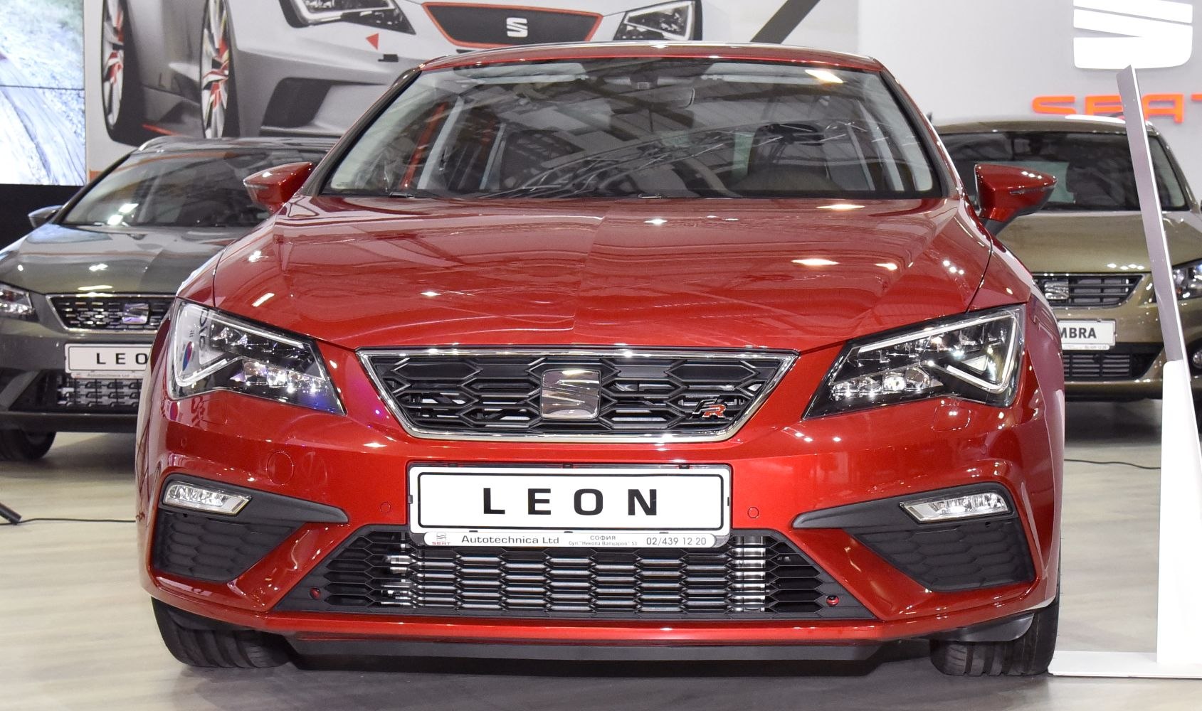 Aggressive front with honeycomb grille and LED headlights
