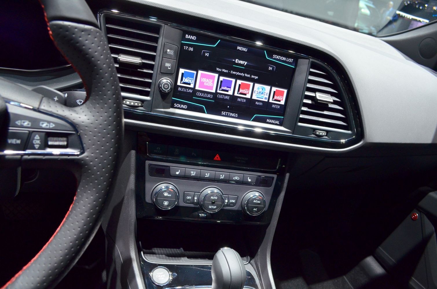 Touchscreen infotainment and automatic climate control panel