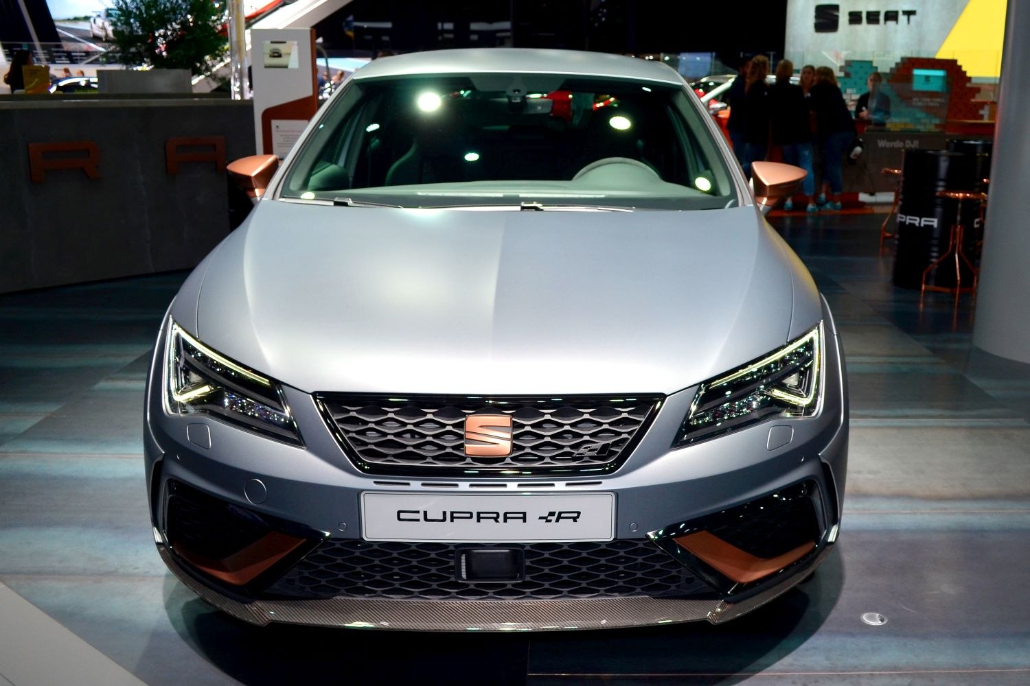 Aggressive front grille and sporty LED headlights