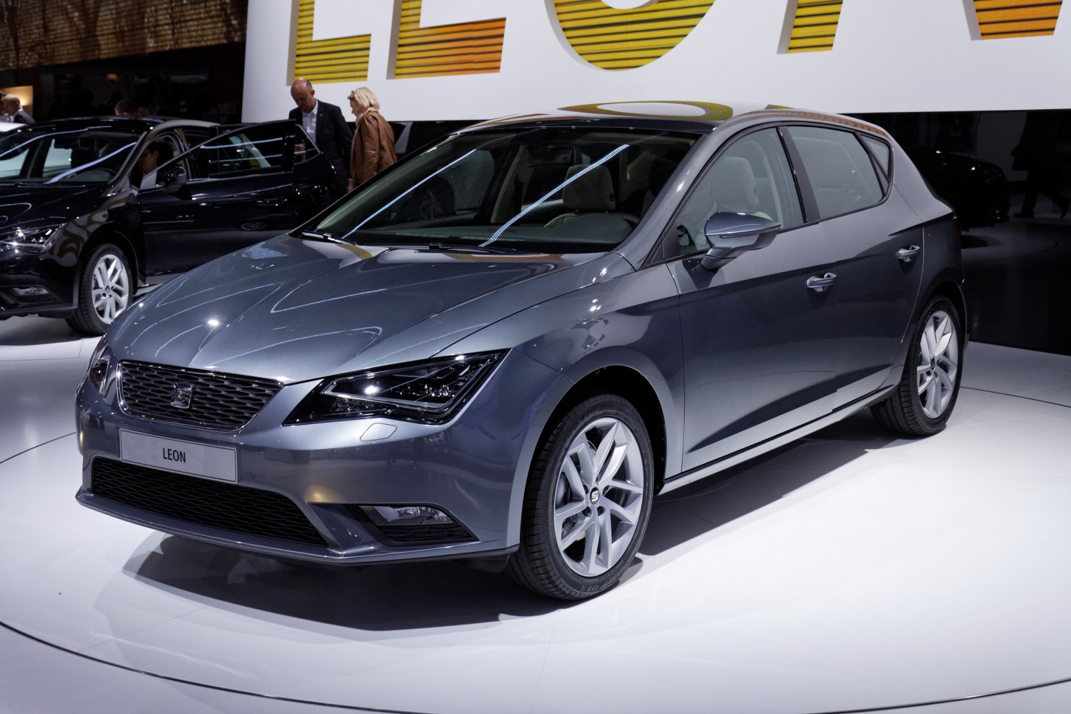 Sporty hatchback with sharp LED headlights and alloy wheels.