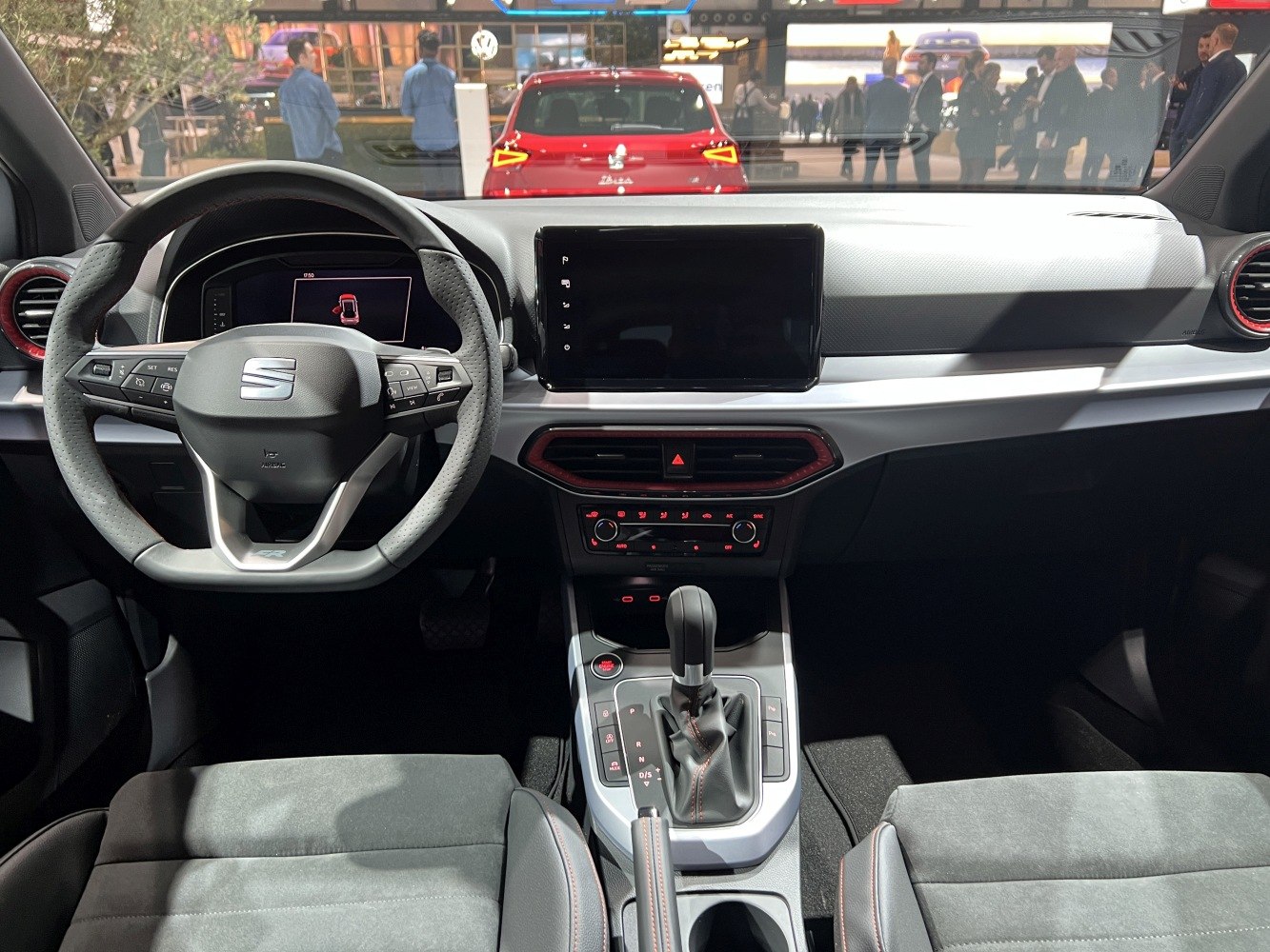 Modern dashboard with digital instrument cluster and multifunction steering wheel