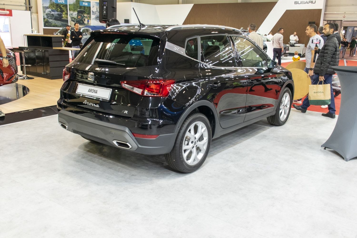 Rear view with tail lights and dual exhaust design