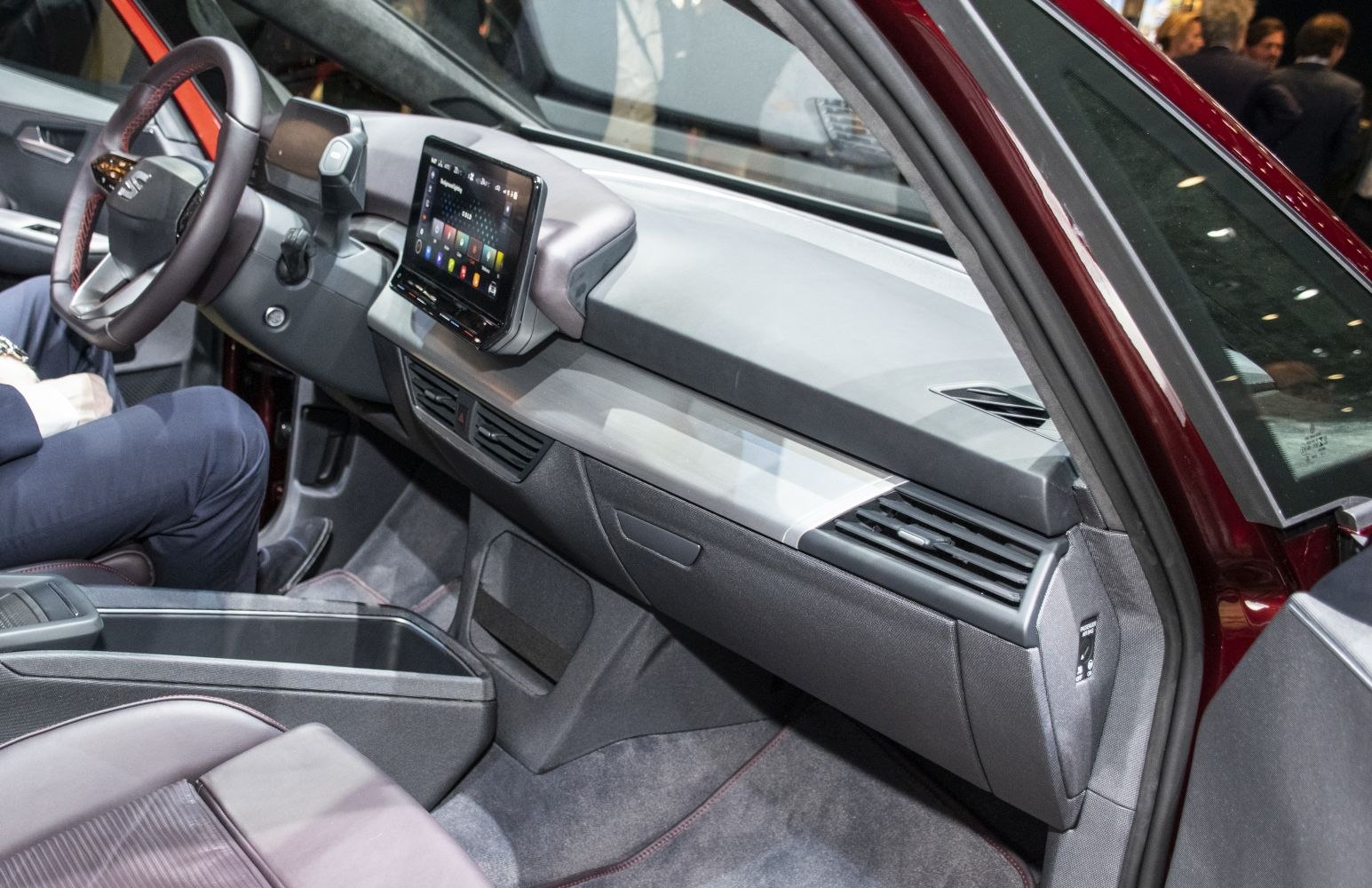 Minimalist interior with digital touchscreen and dashboard design