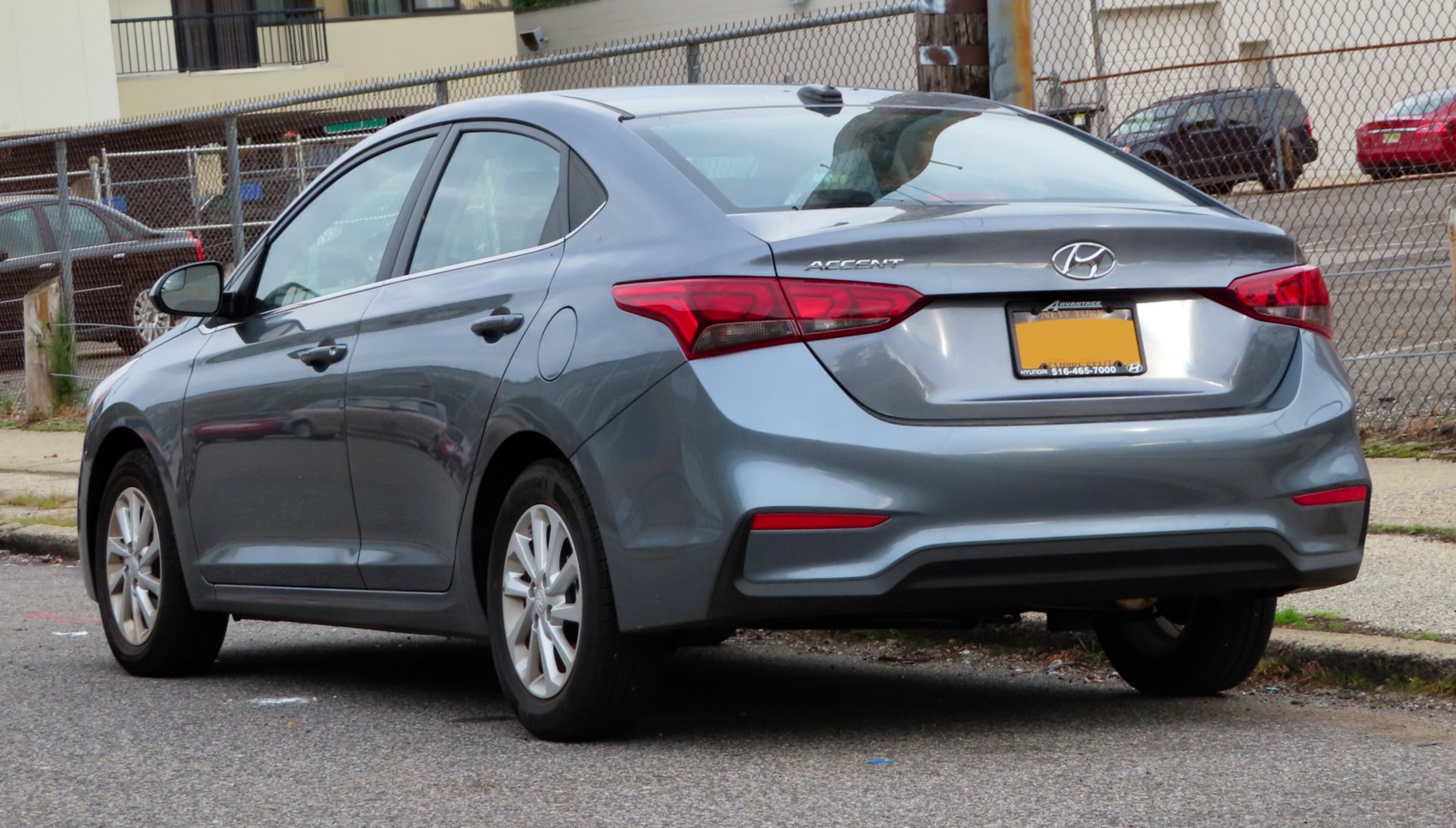 Rear design and taillights of a modern compact sedan