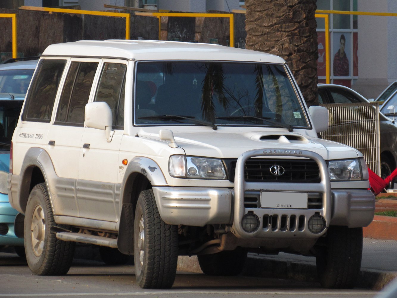 White SUV with intercooler turbo and front bull bar