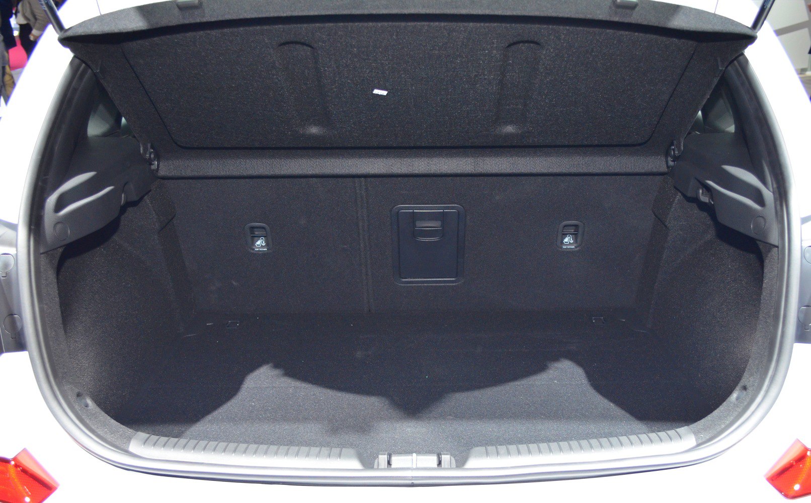 Spacious hatchback trunk interior with foldable rear seats