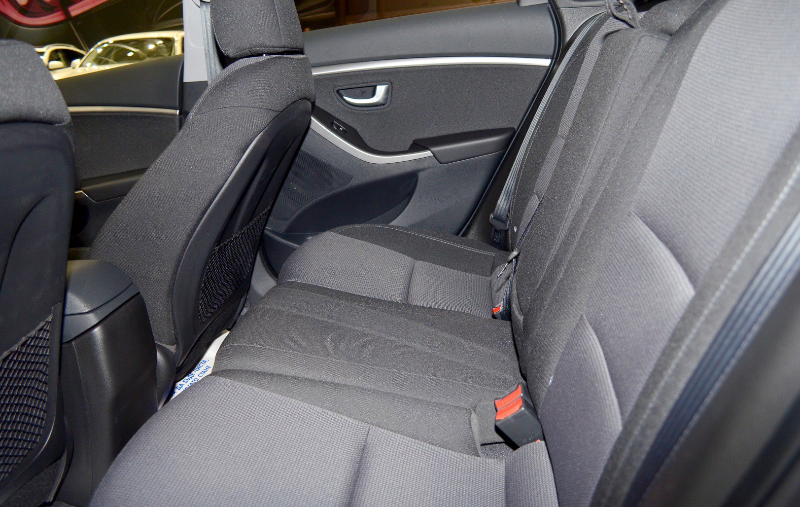 Rear fabric seats and door panel interior