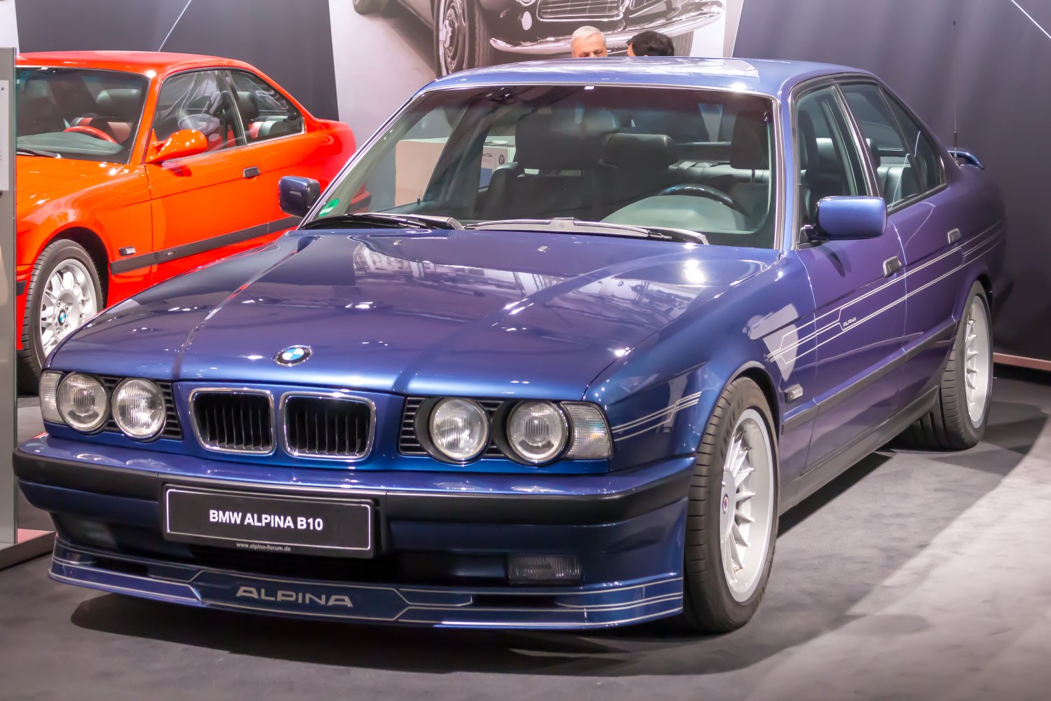 Classic sedan with quad headlights and Alpina aerodynamic front lip