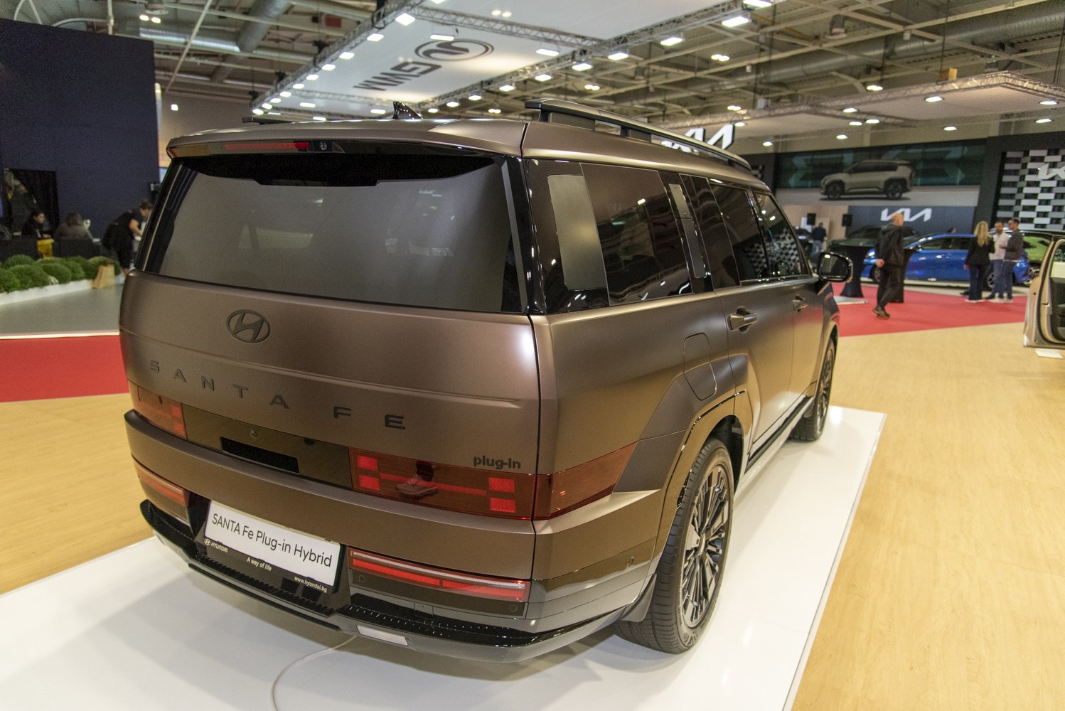 SUV rear profile with sleek tail lights and tinted windows
