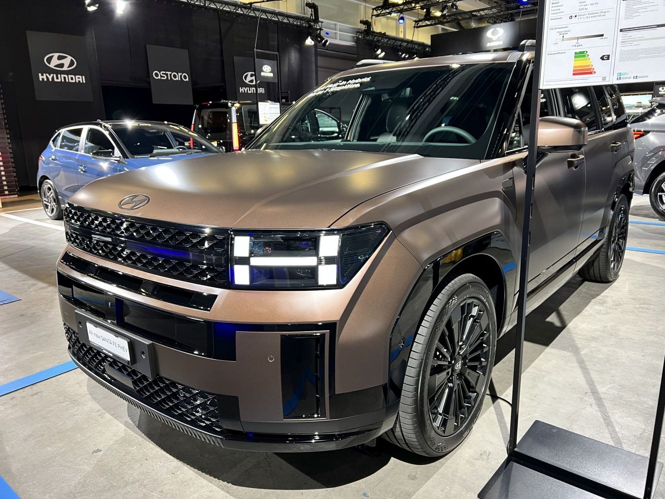 Front grille and LED headlights of a modern SUV